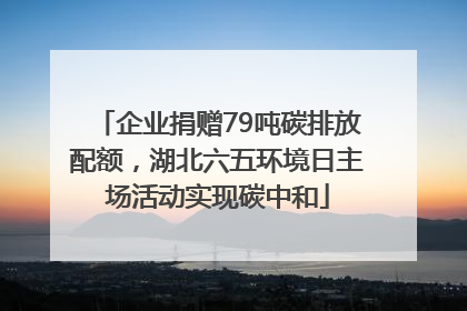 企业捐赠79吨碳排放配额，湖北六五环境日主场活动实现碳中和