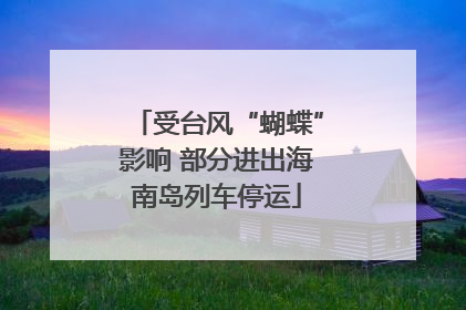 受台风“蝴蝶”影响 部分进出海南岛列车停运