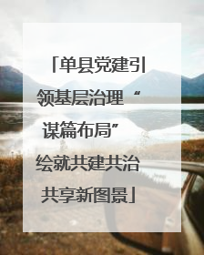 单县党建引领基层治理“谋篇布局” 绘就共建共治共享新图景