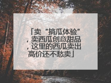 卖“摘瓜体验”，卖西瓜创意甜品，这里的西瓜卖出高价还不愁卖
