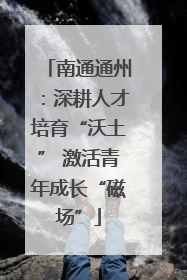 南通通州：深耕人才培育“沃土” 激活青年成长“磁场”