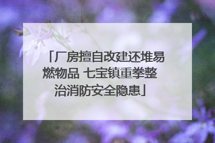 厂房擅自改建还堆易燃物品 七宝镇重拳整治消防安全隐患