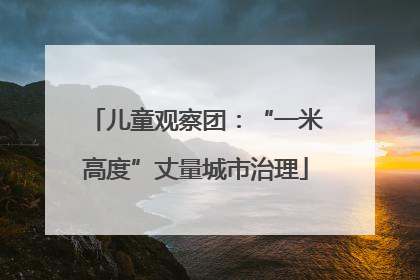 儿童观察团：“一米高度”丈量城市治理