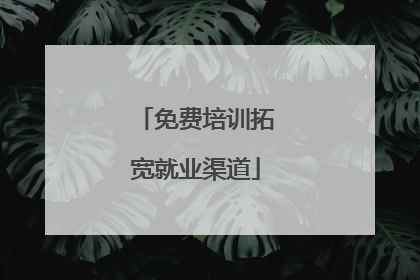 免费培训拓宽就业渠道