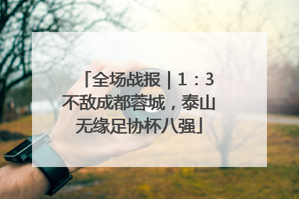 全场战报｜1：3不敌成都蓉城，泰山无缘足协杯八强