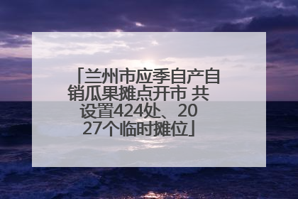 兰州市应季自产自销瓜果摊点开市 共设置424处、2027个临时摊位