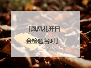 凤凰花开日 金榜题名时