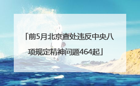 前5月北京查处违反中央八项规定精神问题464起