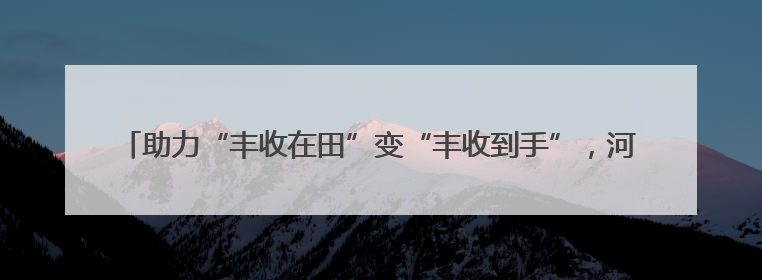 助力“丰收在田”变“丰收到手”，河北各地各部门厉兵秣马迎战“三夏”