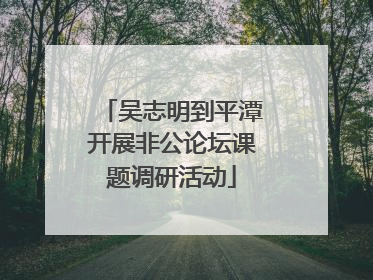 吴志明到平潭开展非公论坛课题调研活动