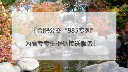 合肥公交“985专列”为高考考生提供接送服务