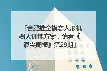 合肥推全模态人形机器人训练方案，请看《浪尖周报》第29期