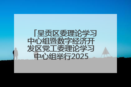 呈贡区委理论学习中心组暨数字经济开发区党工委理论学习中心组举行2025年第七次学习会议