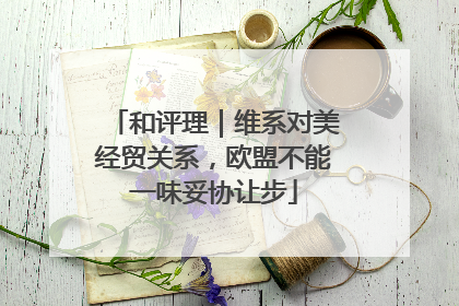 和评理｜维系对美经贸关系，欧盟不能一味妥协让步