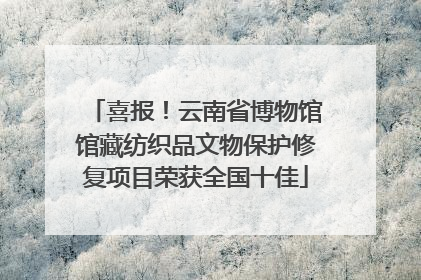 喜报！云南省博物馆馆藏纺织品文物保护修复项目荣获全国十佳