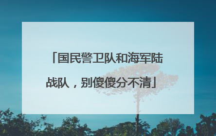 国民警卫队和海军陆战队，别傻傻分不清
