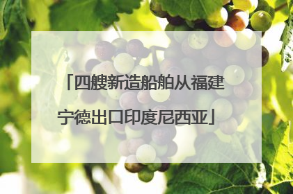 四艘新造船舶从福建宁德出口印度尼西亚