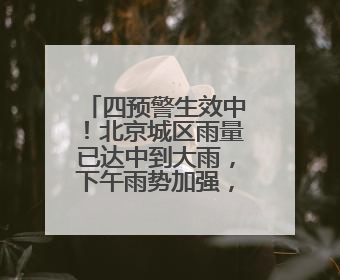 四预警生效中！北京城区雨量已达中到大雨，下午雨势加强，局地暴雨
