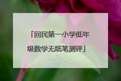 回民第一小学低年级数学无纸笔测评