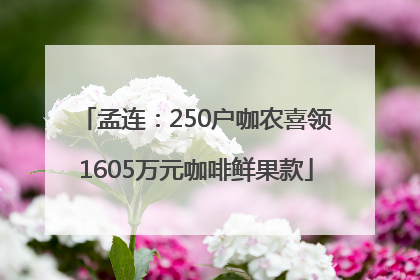 孟连：250户咖农喜领1605万元咖啡鲜果款
