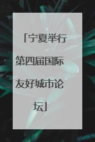 宁夏举行第四届国际友好城市论坛