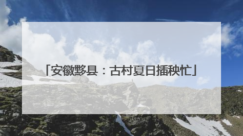 安徽黟县：古村夏日插秧忙