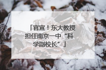 官宣！东大教授担任南京一中“科学副校长”