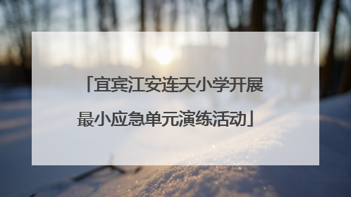 宜宾江安连天小学开展最小应急单元演练活动