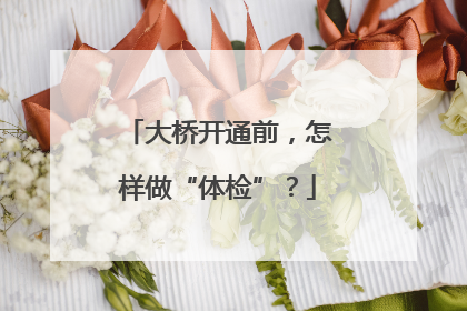大桥开通前，怎样做“体检”？