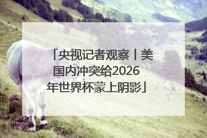 央视记者观察丨美国内冲突给2026年世界杯蒙上阴影