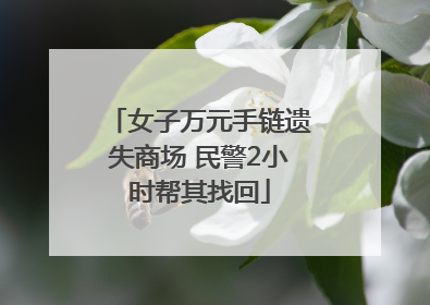 女子万元手链遗失商场 民警2小时帮其找回