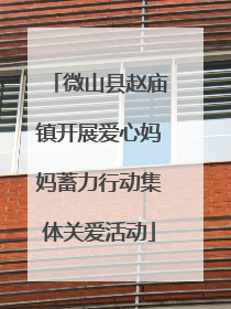 微山县赵庙镇开展爱心妈妈蓄力行动集体关爱活动