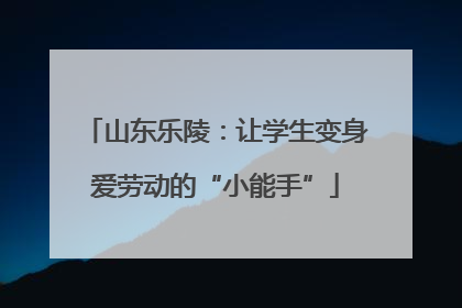 山东乐陵：让学生变身爱劳动的“小能手”