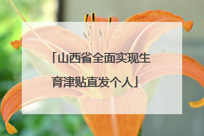 山西省全面实现生育津贴直发个人