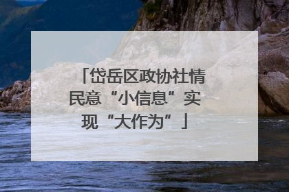 岱岳区政协社情民意“小信息”实现“大作为”