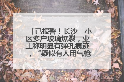 已报警！长沙一小区多户玻璃爆裂，业主称明显有弹孔痕迹，“疑似有人用气枪打鸟造成”