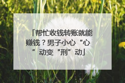 帮忙收钱转账就能赚钱？男子小心“心”动变“刑”动