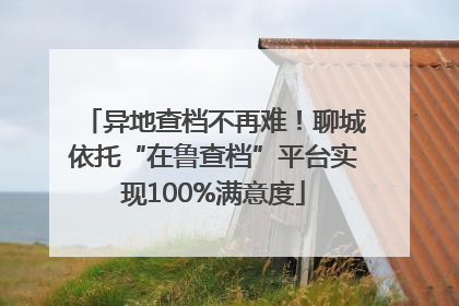 异地查档不再难！聊城依托“在鲁查档”平台实现100%满意度