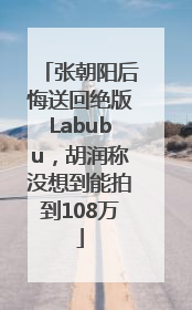 张朝阳后悔送回绝版Labubu，胡润称没想到能拍到108万
