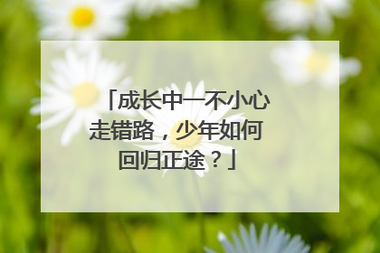 成长中一不小心走错路，少年如何回归正途？