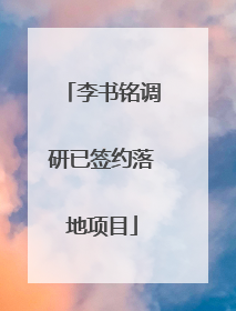 李书铭调研已签约落地项目