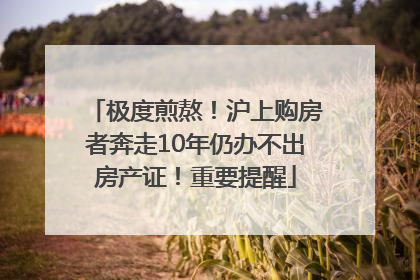 极度煎熬！沪上购房者奔走10年仍办不出房产证！重要提醒