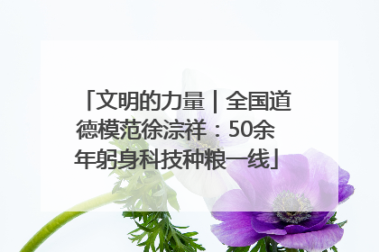 文明的力量｜全国道德模范徐淙祥：50余年躬身科技种粮一线
