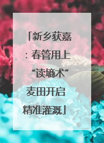 新乡获嘉：春管用上“读墒术” 麦田开启精准灌溉