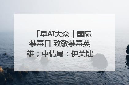 早AI大众｜国际禁毒日 致敬禁毒英雄；中情局：伊关键核设施被摧毁