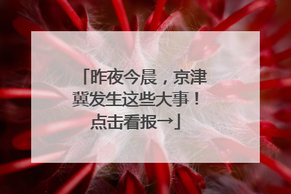 昨夜今晨，京津冀发生这些大事！点击看报→