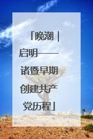 晚潮｜启明——诸暨早期创建共产党历程