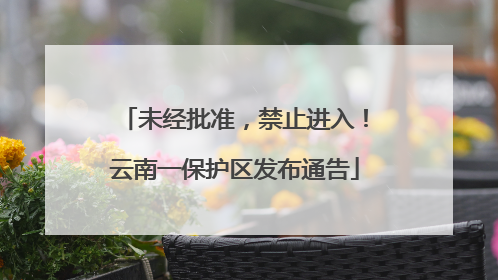 未经批准，禁止进入！云南一保护区发布通告