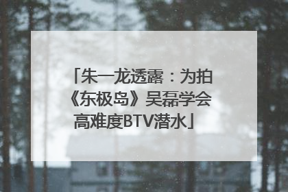 朱一龙透露：为拍《东极岛》吴磊学会高难度BTV潜水