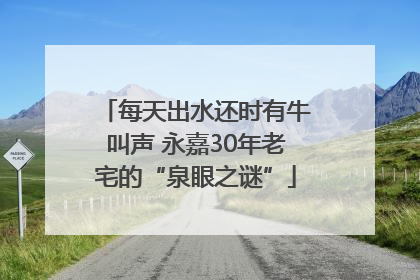 每天出水还时有牛叫声 永嘉30年老宅的“泉眼之谜”